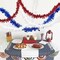 3 Pcs 50 Ft 4th of July Patriotic Garland Tinsel Stars Garland Decorations for Memorial Day 4th of July Outdoor Home Holiday Decor Blue, Red, White